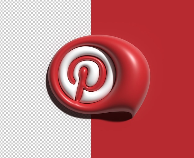 Pinterest 로고 3D 투명 Psd 파일