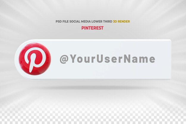 Rendering 3d del terzo banner inferiore di pinterest