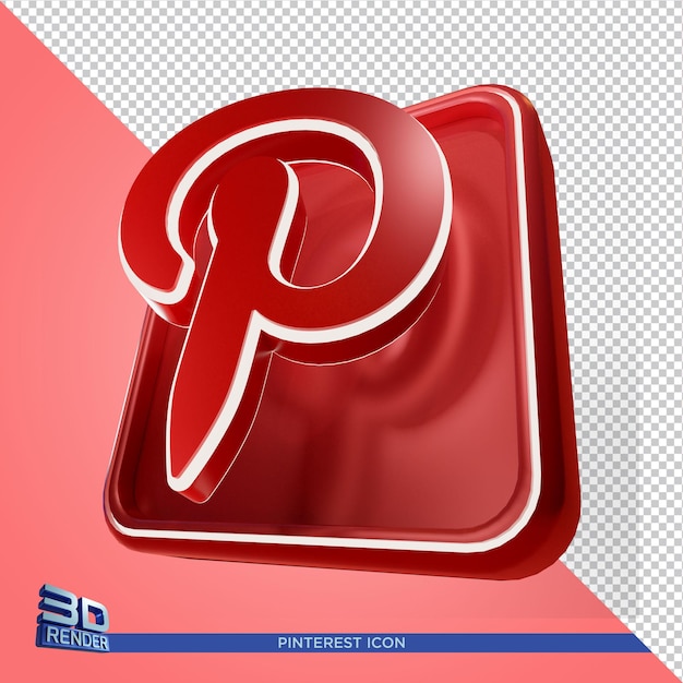 Pinterest op box 3d rendering icon in 3d rendering