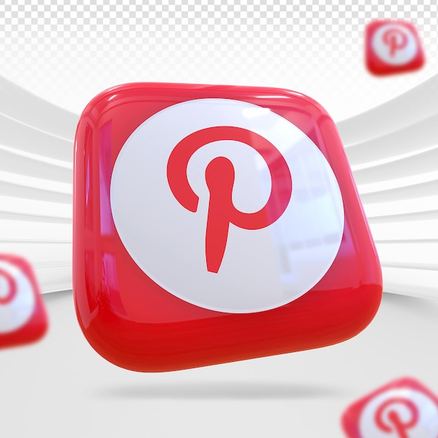 Pinterest-pictogram 3d-weergave