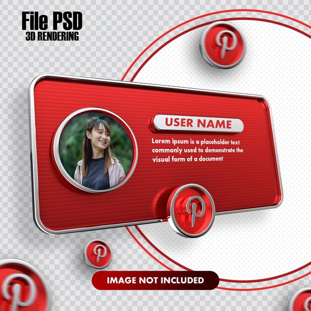 Pinterest profile 3d rendering banner