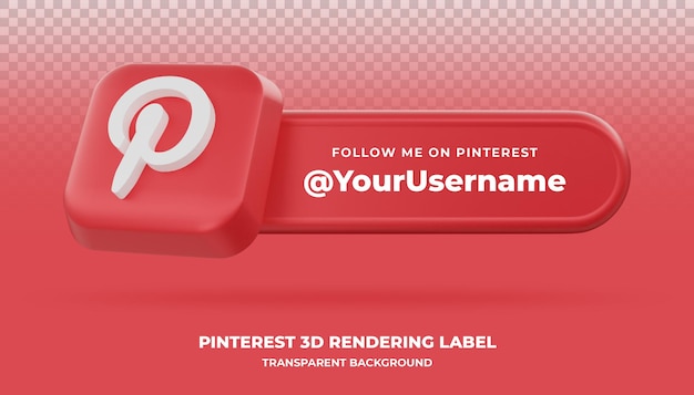 Pinterest Renderowania 3d Baner Na Białym Tle