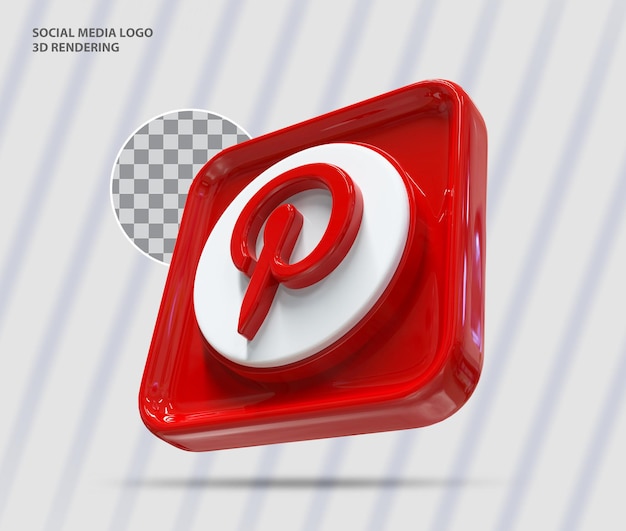 Rendering 3d dei social media di pinterest