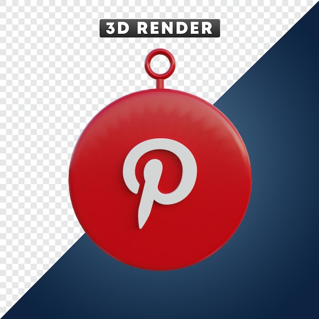 PSD pinterest 소셜 미디어 아이콘 3d 개체