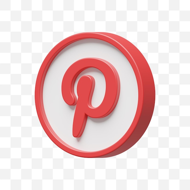 Pinterest 소셜 미디어 아이콘 3d