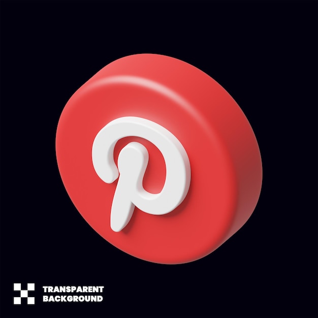 Pinterest social media icon 3d