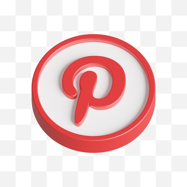 PSD Значок социальных сетей pinterest 3d