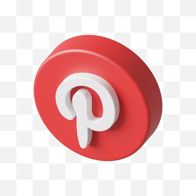 Pinterest social media icon 3d