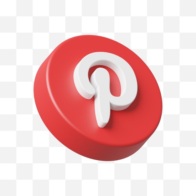 PSD Значок социальных сетей pinterest 3d