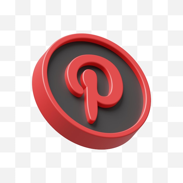 PSD pinterest social media icon 3d