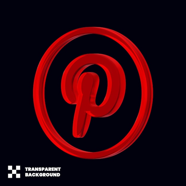 PSD pinterest social media icon 3d