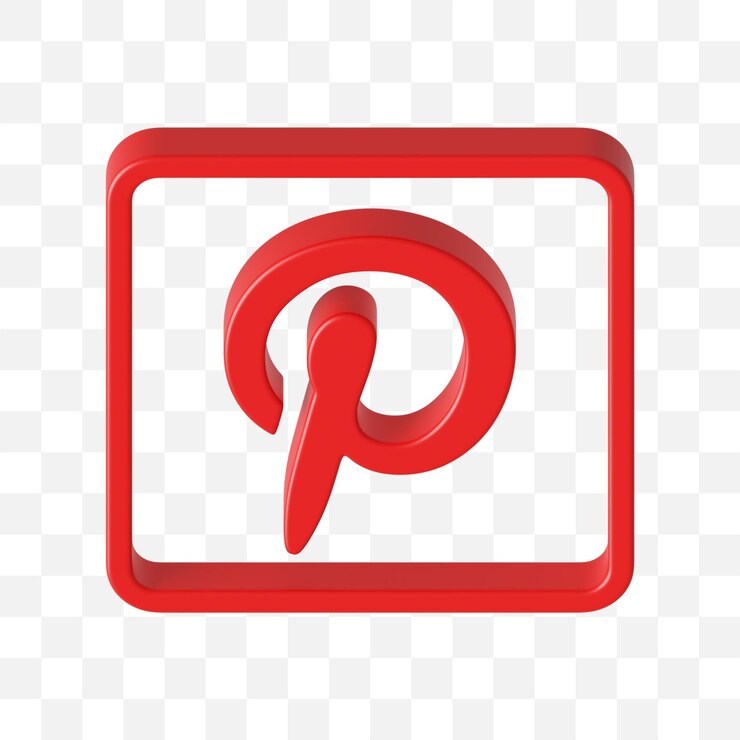 PSD pinterest social media icon 3d