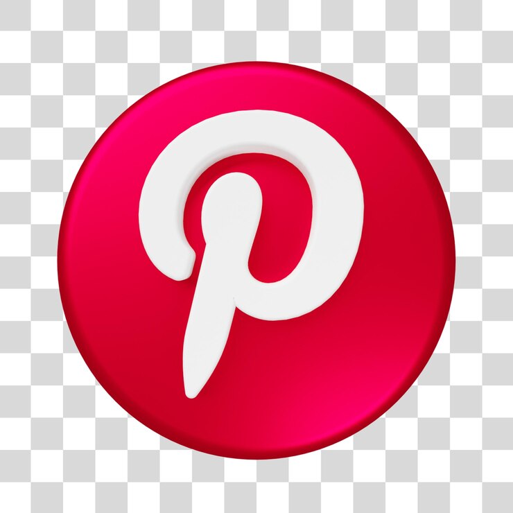 PSD pinterest सोशल मीडिया आइकन 3d