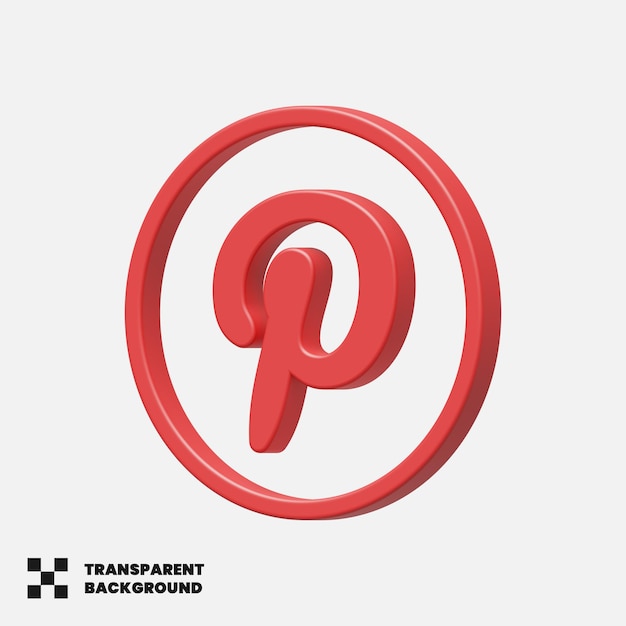 PSD pinterest ソーシャル メディア アイコン 3 d レンダリングで