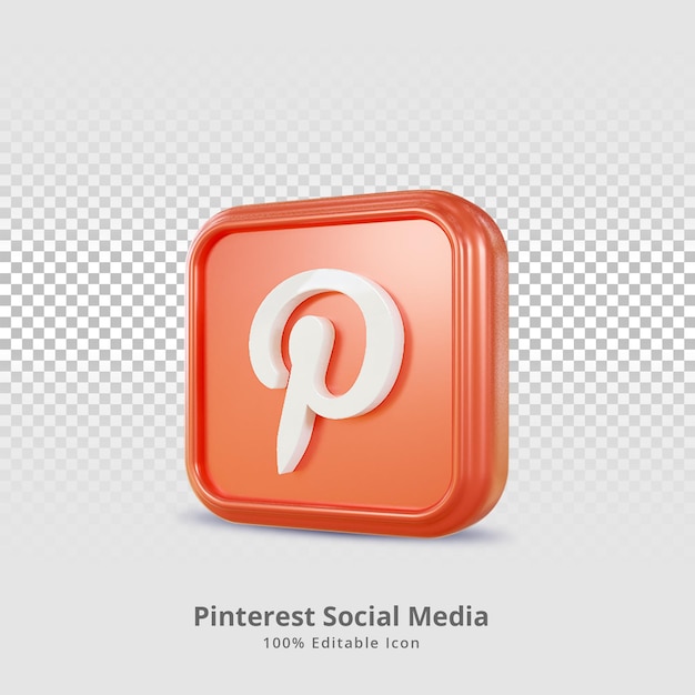 Pinterest sociale media 3d-rendering icoon