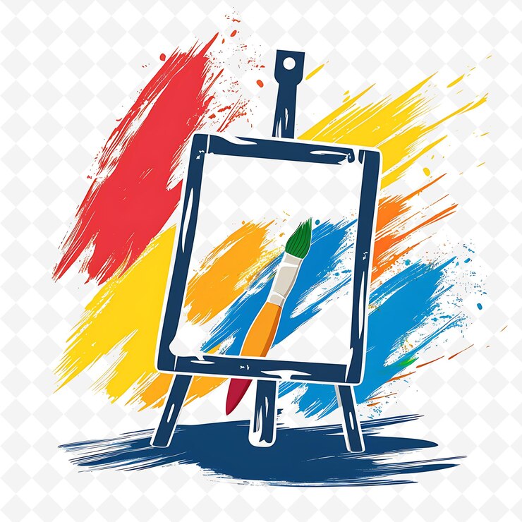 PSD pintura em telas met canvas schilderen icon art met penseel creative braziliaanse cultuur icon designs