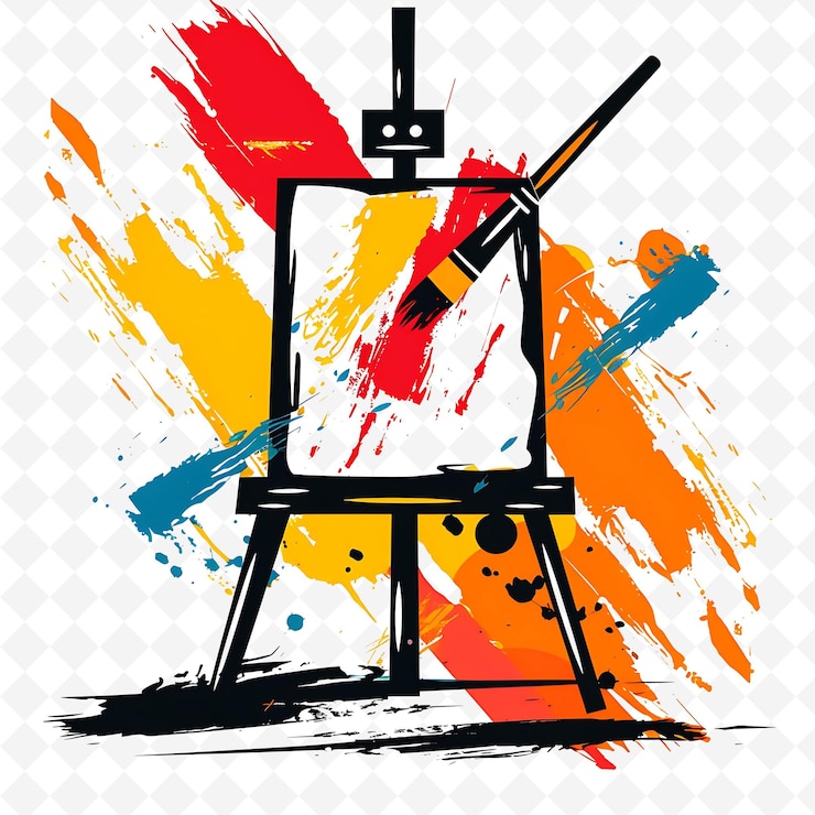 PSD pintura em telas met canvas schilderen icon art met penseel creative braziliaanse cultuur icon designs