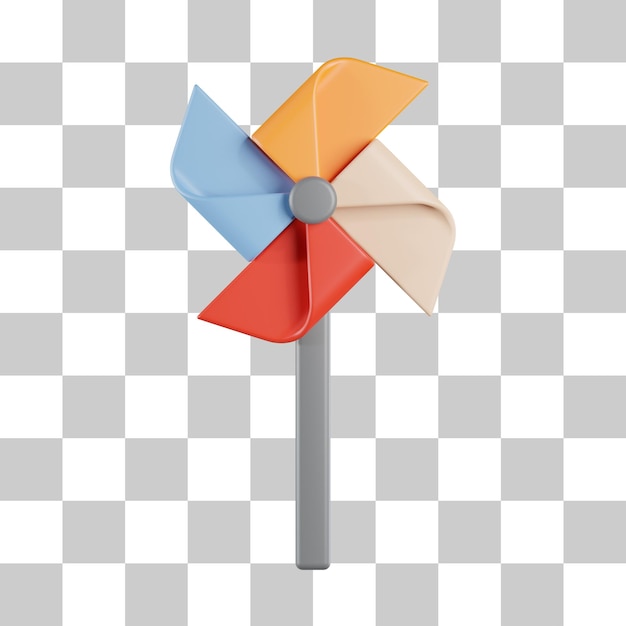 PSD pinwheel 3d icon