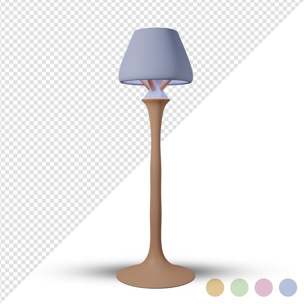 PSD pionowa lampa renderowania 3d, przezroczyste tło.