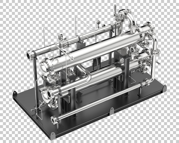 Сборка труб изолирована на прозрачном фоне 3d рендеринг иллюстрации