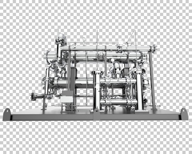 PSD pipe assembly isolated on transparent background 3d rendering illustration