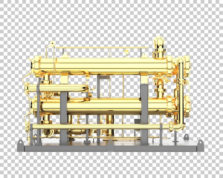 PSD pipe assembly isolated on transparent background 3d rendering illustration