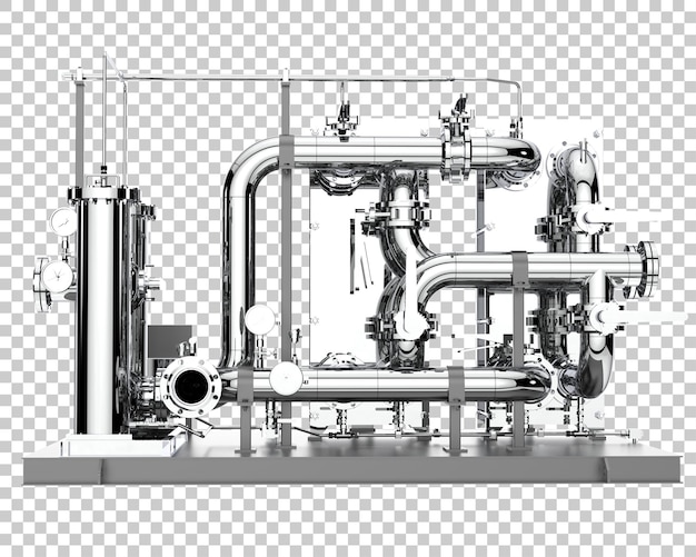 PSD pipe assembly isolated on transparent background 3d rendering illustration