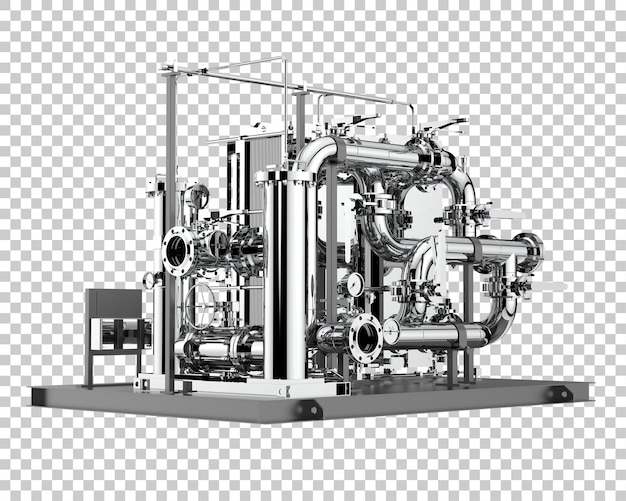 PSD pipe assembly isolated on transparent background 3d rendering illustration