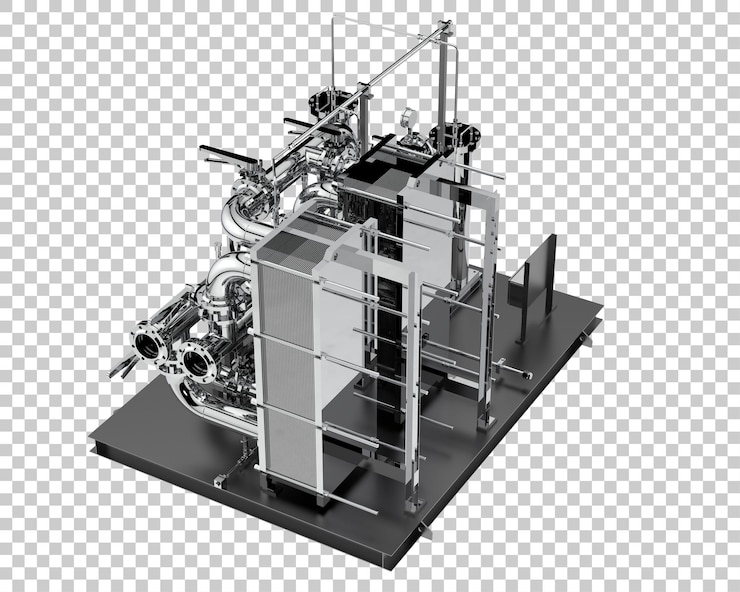 PSD 透明な背景の 3 d レンダリング図に分離されたパイプ アセンブリ