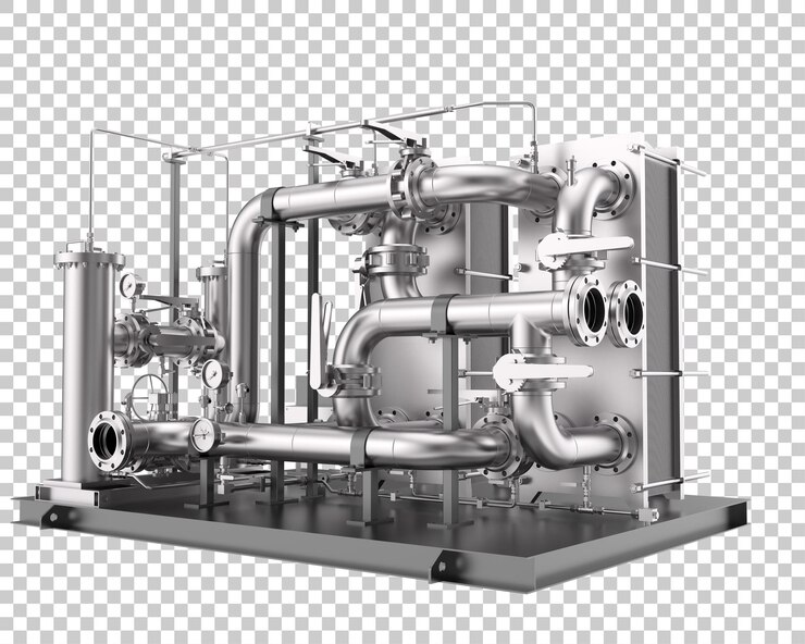 PSD pipe assembly isolated on transparent background 3d rendering illustration
