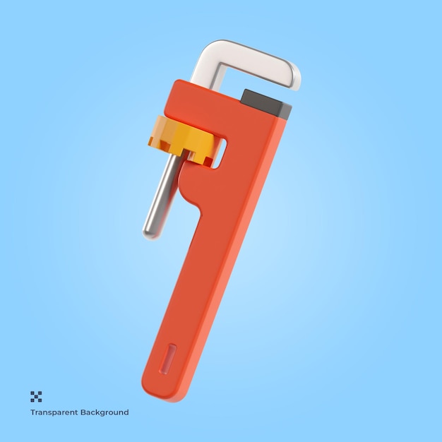 PSD pipe wrench 3d icon