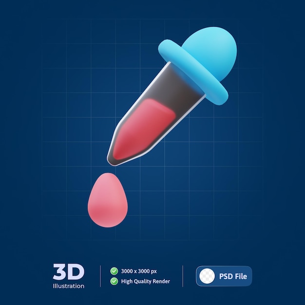 Pipet 3d illustratie