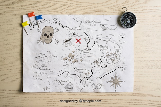 PSD piraat schatkaart concept