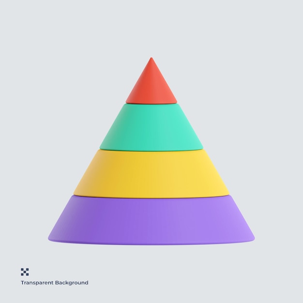 PSD illustrazione 3d del grafico a piramide