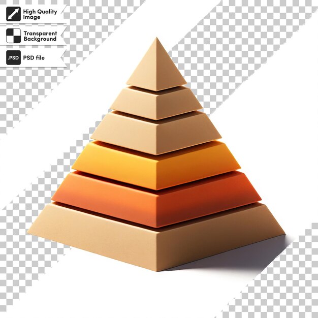 PSD piramida wykonana z brązowych i pomarańczowych cegieł z słowem x na niej