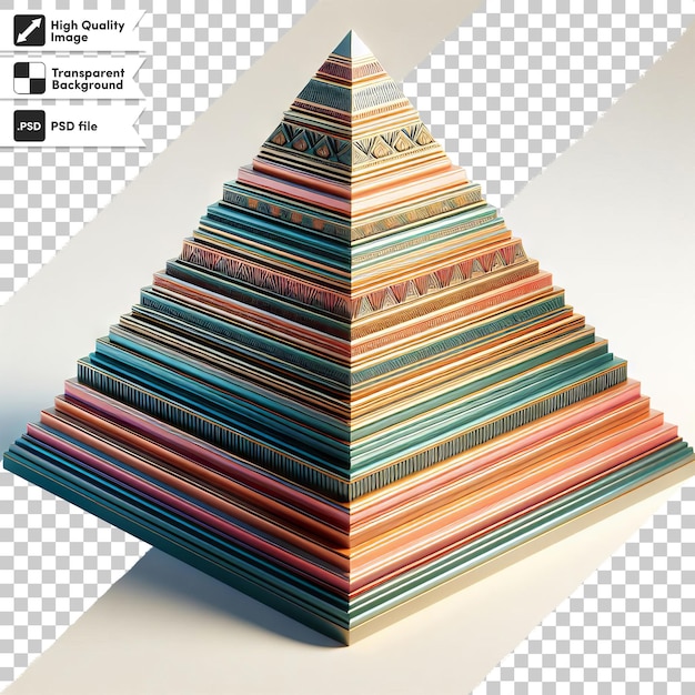 PSD piramida wykonana z kolorowych pasów z słowem na niej