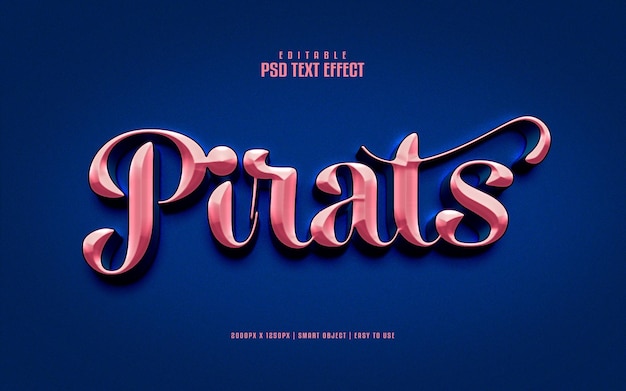 PSD pirate editable psd text effect