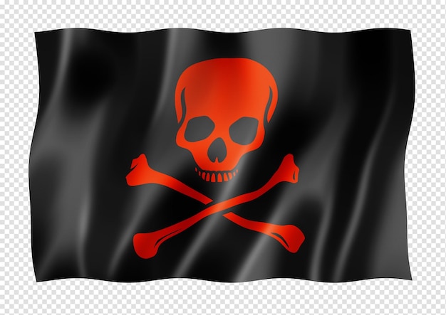 Pirate flag Jolly Roger isolated on white