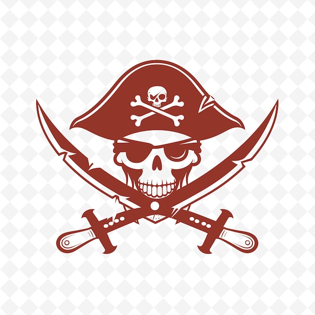 PSD un cappello da pirata con un pirata sopra