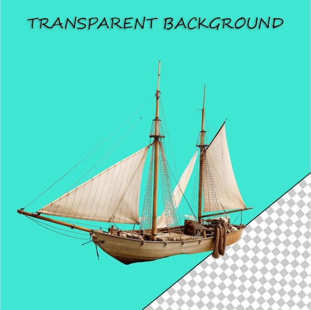 PSD pirate ship isolated on transparent background