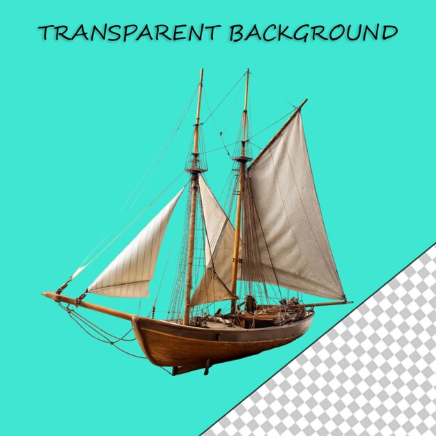 PSD pirate ship isolated on transparent background