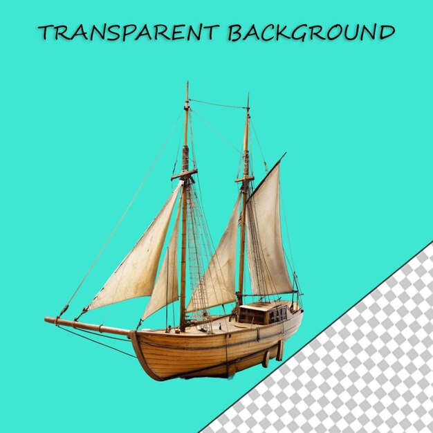 PSD pirate ship isolated on transparent background