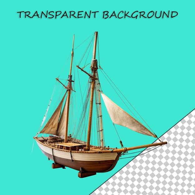 PSD pirate ship isolated on transparent background