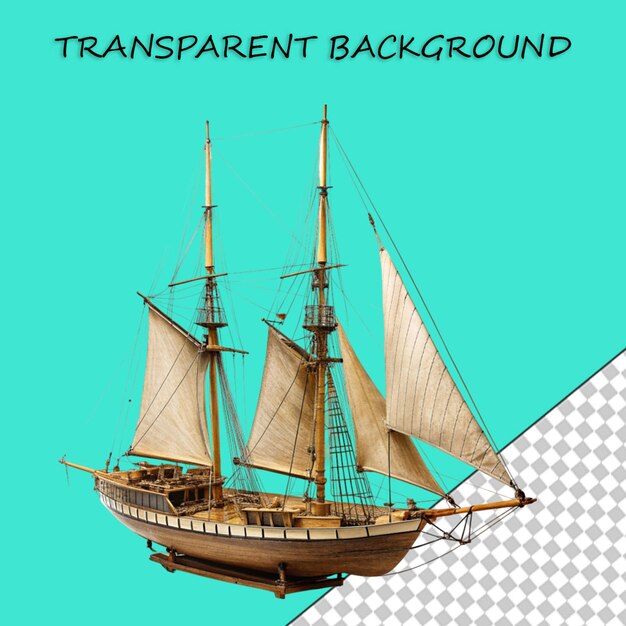 PSD pirate ship isolated on transparent background