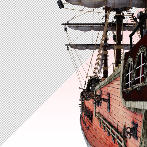 PSD pirate ship isolated