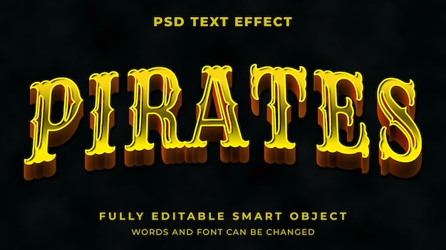 PSD pirate treasure editable text effect