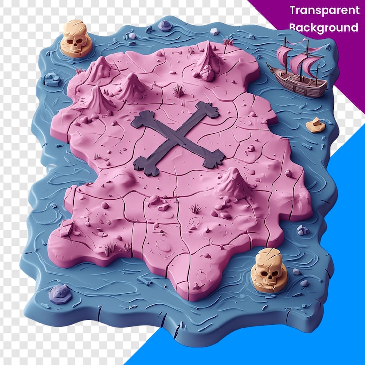 PSD pirate treasure map design template