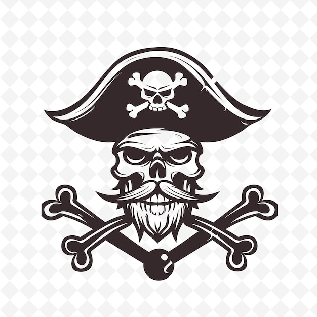 a pirate with a mustache and a mustache and a skull with a mustache