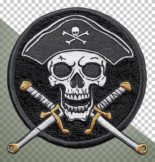 Piratenhoed schedel en kruis zwaarden patch cut out stock png
