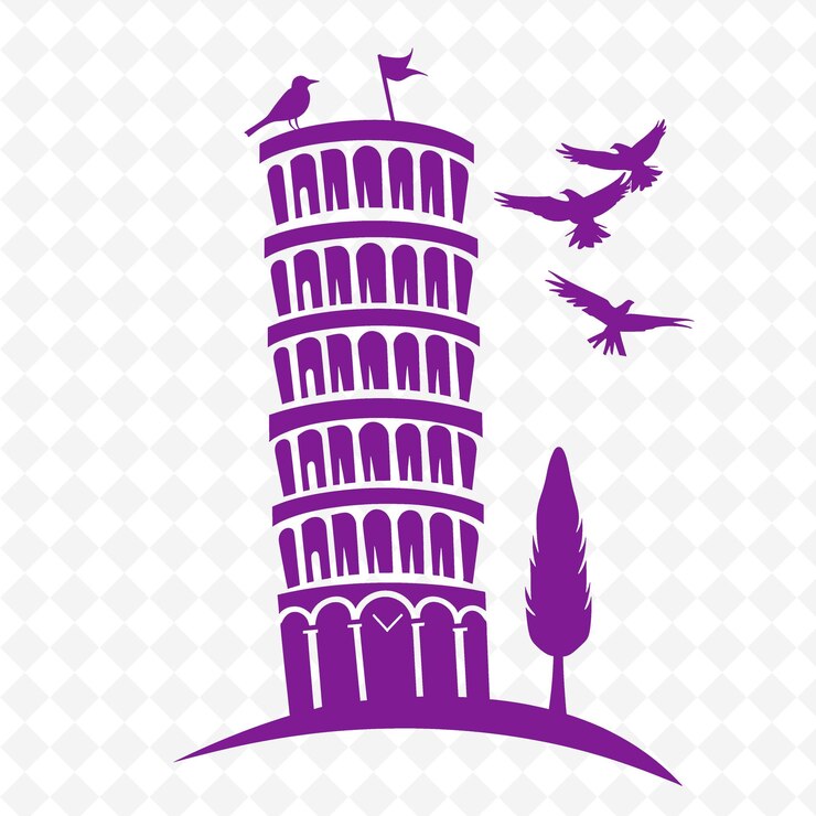 PSD pisa with whimsical icon leaning tower with playful design l elegant italy culture vector designs